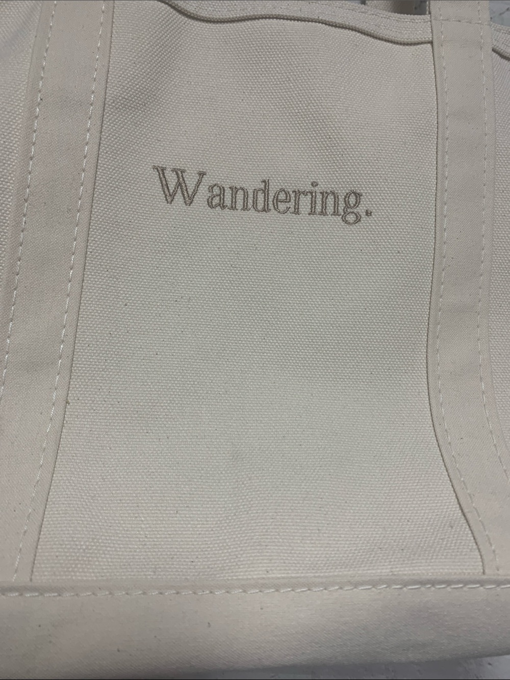 NEW L.L. Bean Boat Wandering Cream Heavy Medium Canvas Tote USA - Picture 2 of 6